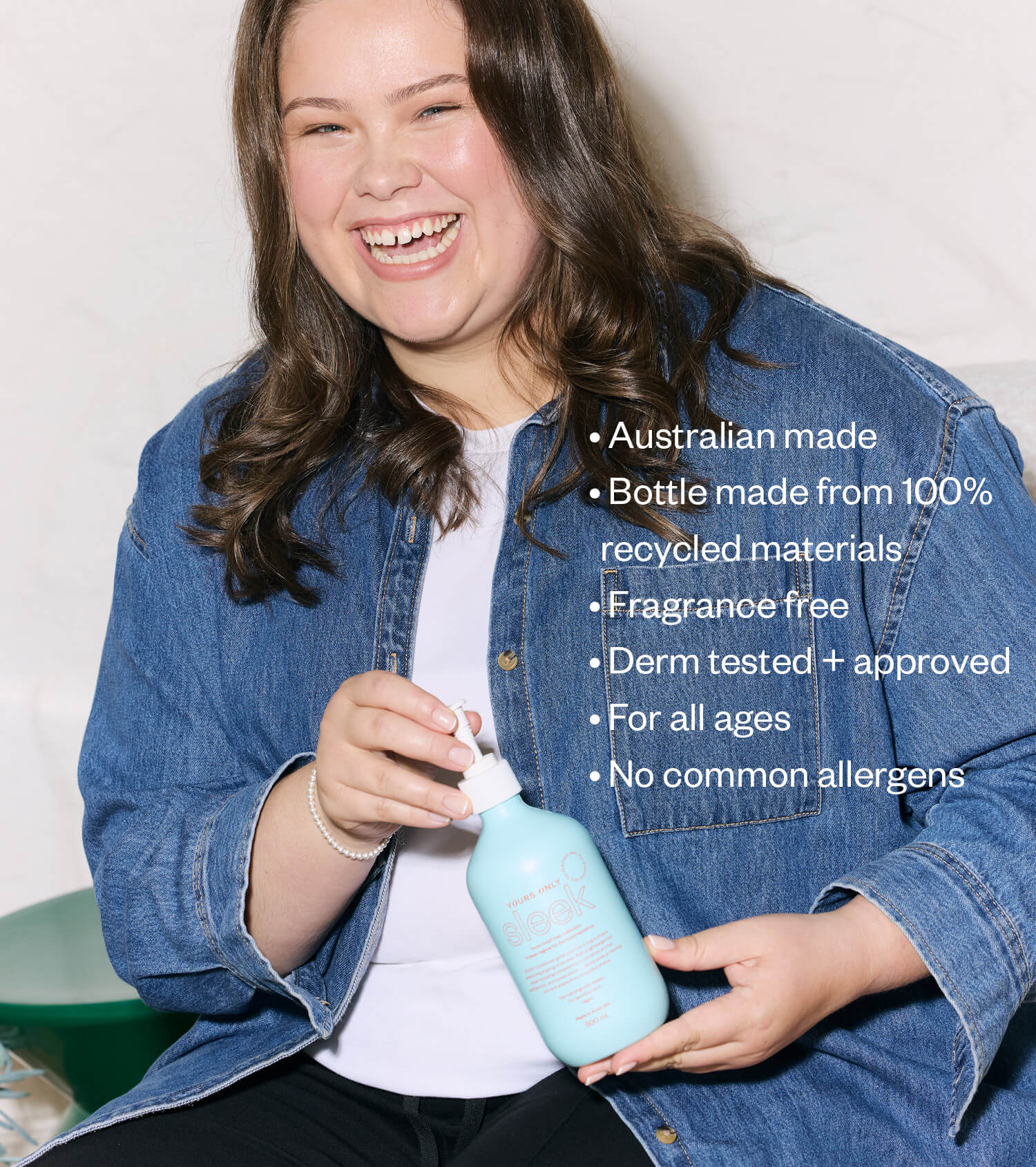 Woman holding a pre-order hair bundle product with text overlay of product features
