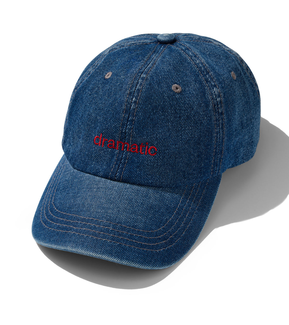 Blue Denim Baseball Cap with Red PARKE Embroidery Vintage Red, White, & Blue Flag Patch Baseball Cap w/  main image 3