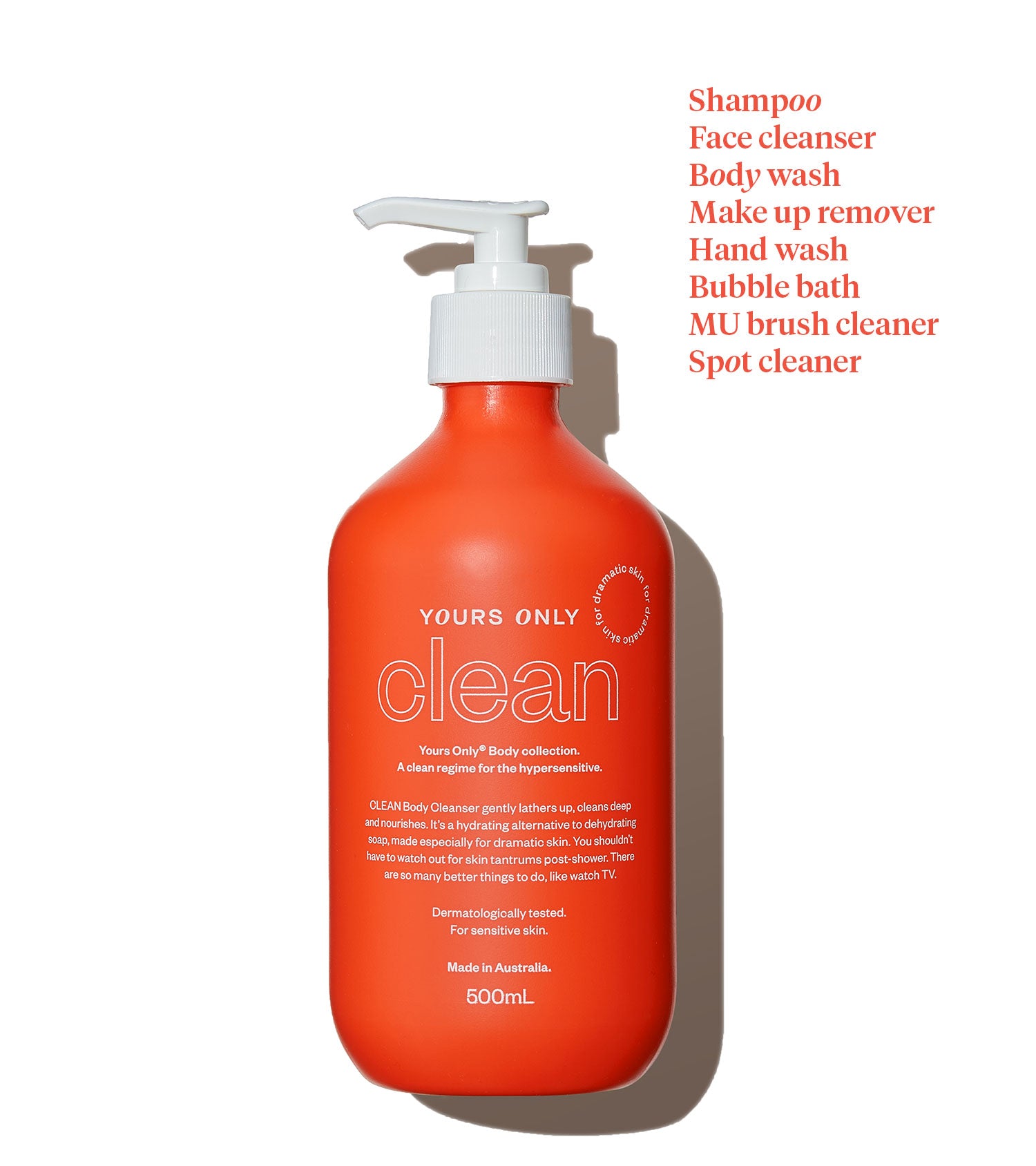 clean 8 in 1 hair, face + body cleanser